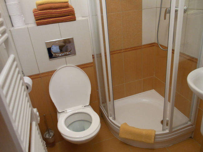 バスタブは無いけど、とても清潔なバスルーム。