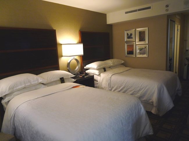 ちょっぴり早めだったけど、チェックインさせてもらっちゃった。<br /><br />覚悟してたお部屋は・・・・<br />キレイじゃん！全然アリでしょ！<br />リノベート後のお部屋だった様で、ラッキー☆<br />日中も出っ放しなので特に問題なし。<br />強いて言えば、冷蔵庫のシステムが×。