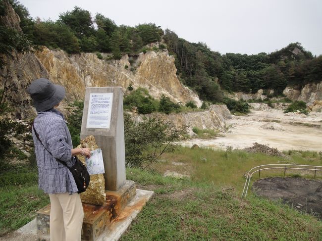 初めての有田。福岡市内のホテルをチャーターしたマイクロバスで8時に出発高速経由で9時20分に有田に到着しました。<br />　最初に行ってもらったのが「泉山磁石場」です。ところが、そのすぐ手前に陶祖「李参平の像」と書いてあったので、そちらの駐車場にバスを入れてしまいました。ちょうど記念会館の方？がいらして、秀吉の朝鮮出兵の歴史から朝鮮の陶工が日本に連れてこられたこと、李参平さんが良い陶土を求めて有田の地を訪れ、この泉山の土で陶器を作り始めたこと。現在はここでは陶土を取っていなくて天草で取っているとのこと。天草の陶土が無くなってきたので、またこの泉山磁石を再開発する動きもある。など詳しく説明して下さいました。<br />　　写真は　陶器でできた李三平さんの像。<br />この大きさの陶器はもう焼けないそうです。<br />　人間はここから遊歩道で泉山磁石場へ。（私はマイクロバスに戻って<br />マイクロバスを泉山磁石場の駐車場へ移動。すぐ隣ですが）