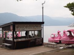 ちなみに、ピンクの恐竜は３０分１，８００円です！(>_<)


十和田湖畔の休屋は、お食事どころもお土産やさんも、寂れた温泉街のような雰囲気･･･

　自然はステキなのにもったいないな〜