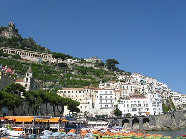 アマルフィ海岸に到着、コインパーキングに車を入れて。パーチケは先に買うので少し余分に買いました。