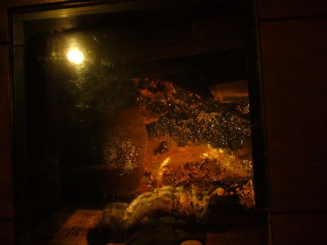 弊館には６つの源泉あり、そのうち２つは、館内の地下より湧出しているそうです。そしてそれがお食事処へ行くところで見る事ができます。<br /><br />これは温度が低めなので　食器洗いとかに使ってたとか！いいなあー<br /><br />ちょっと　お部屋でのんびりしたあとは・・・　内湯巡りといきましょー!!<br /><br />相方さんは前日遅かったのでもうご就寝です。<br />外も見に行きたかったけど、明日の朝にします。私も運転してけっこう疲れてたんだけどせっかくだしね、入りに行きます♪<br /><br />　