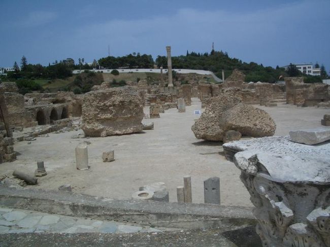 カルタゴ遺跡です。<br />古代ローマの本とか何気に読んでたので<br />あのハンニバルのカルタゴと思うと胸躍ります<br />