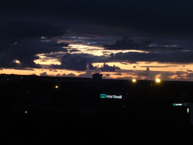 夕日が沈みかける