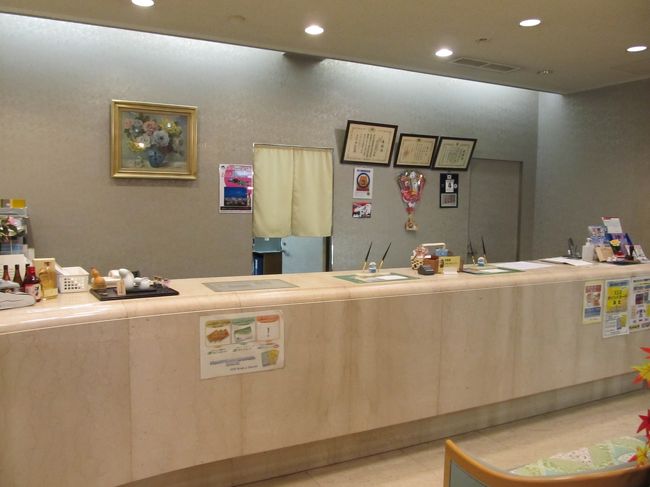 フロントでチェックイン