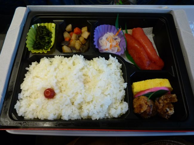 博多駅で明太子弁当を購入してホームへ。<br /><br />Uターンラッシュのためか、改札外まで自由席待ちの人の列が…。<br /><br />指定席取っておいて良かった(´▽｀) ホッ<br /><br /><br /><br />乗車すると席は通路側のドアの横の席。<br />後に壁とスペースがあるせいで真後ろに人が…。<br />横の通路にも人が…。<br />この真後ろに立った人。終始マスクなしで(||´ロ｀)ｏ=3=3=3 ゴホゴホと咳を…。<br />最悪でした（怒）<br /><br />車内は人がいっぱい過ぎて空気もよどんだ感じに。<br />もう新幹線で帰ることはないと誓った帰省でした。<br /><br /><br /><br />