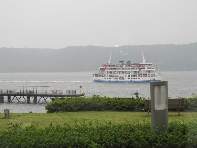 錦江湾を眺めながらの食事