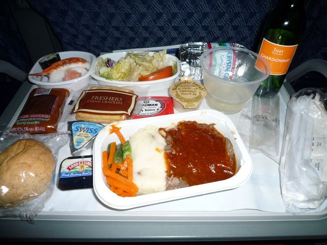 映画観たり、３回の機内食を食べ、爆睡しつつ約１４時間の空の旅で日本へ。