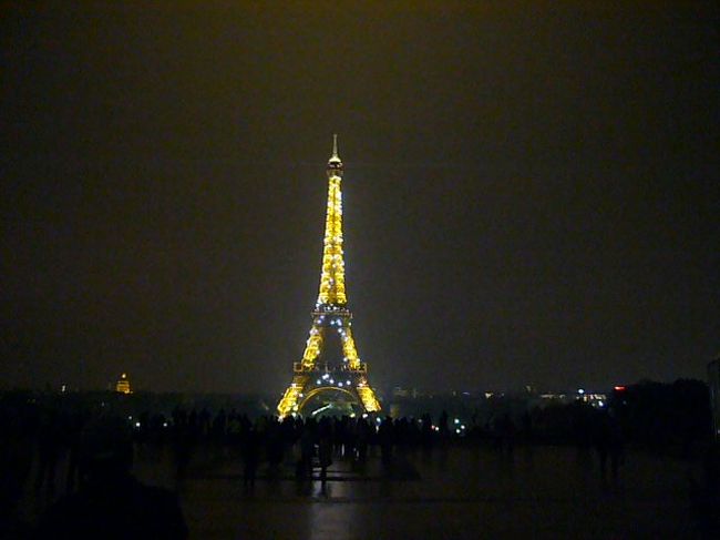 8時に間に合って、エッフェル塔の点滅が見えるように<br />シャイヨー宮にバスが回ってくれました。