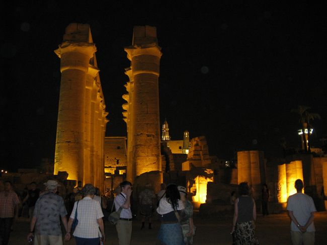 ルクソール神殿で日没