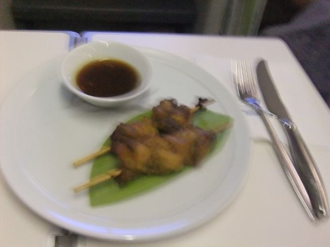 離陸後、サテーが出た。