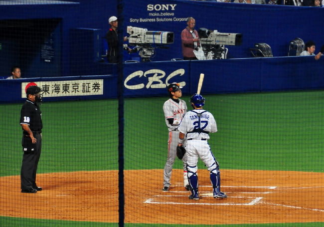 <br />谷繁捕手<br /><br />巨人のバッターと何か話してるのかな？