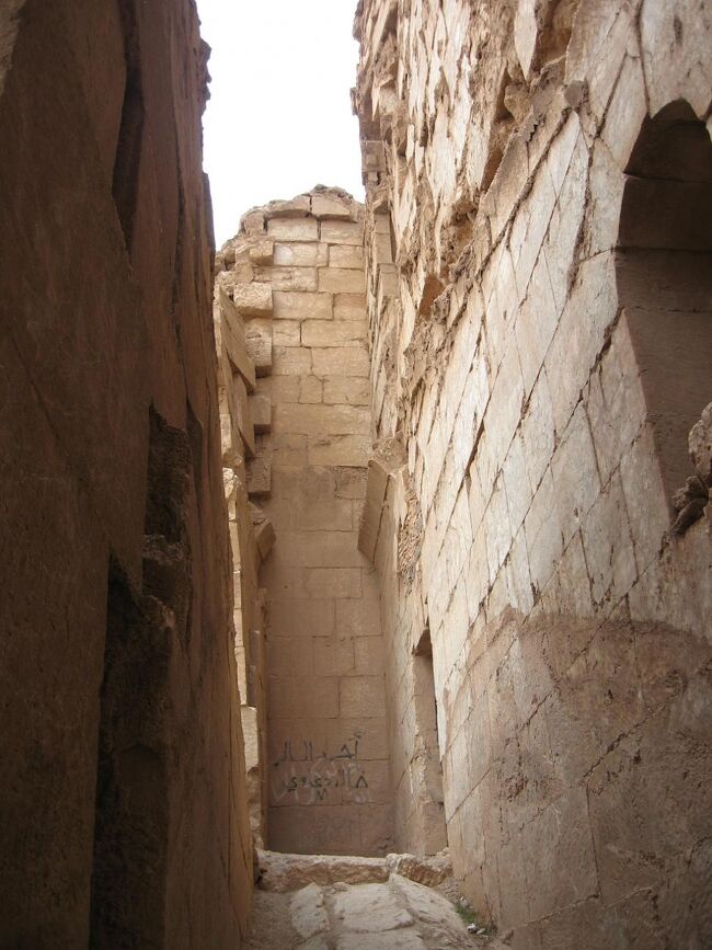 万が一道が無かったら、本気で途方に暮れるところでした。<br />あの斜面は絶対に一人では下りられません。<br /><br /><br />城壁の途中には教会跡。<br />トム君がここで合流します。<br />砂埃まみれの私たちとは違い、大変さわやかな出で立ちです。