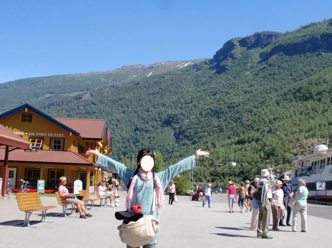 船を下りるとすぐ駅と山があります。