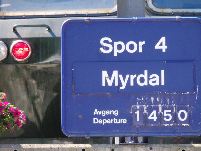 今度はフロム鉄道でミュルダールまで行きます。<br />４番線から14:50発ですね。<br />今度は乗り遅れないようにしないとっ！