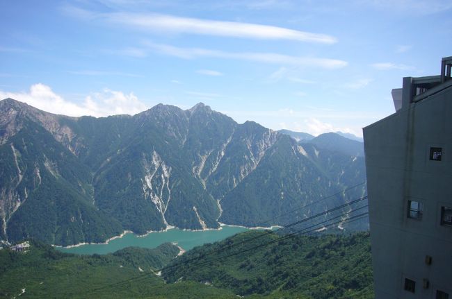 見えているのが黒部湖。