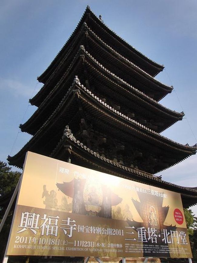 この時期は興福寺でも特別公開を行っていて、今年は北円堂と三重塔。少し控えめな印象。