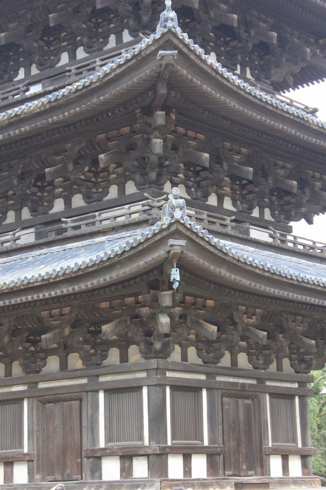 興福寺　五重の塔<br />軒下の組物も見事です。