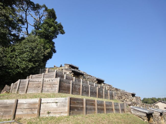 裏側は、木の囲いで覆われています。