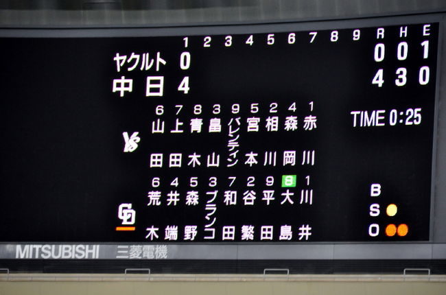 【CS4 ヤクルト戦 2011.11.5】→土曜６時試合開始<br /><br />今期３度目のナゴヤドーム<br /><br />私達が応援に来た日は負け知らず！！<br /><br />試合開始２５分でドラゴンズ４点先制(^_^)v