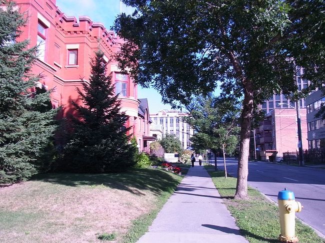 アパートから徒歩で向かう学校への道です。<br />朝の9時前。歩いている人はちらほら。車もさほど多くはないです。<br />静かです。これがオタワの中心街のそばなんです。