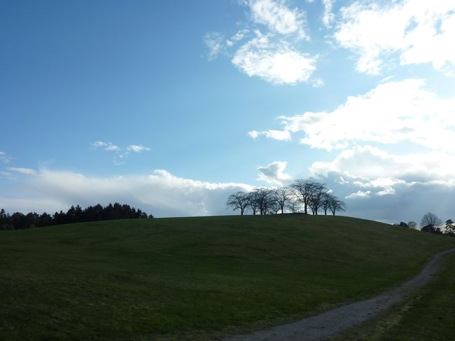 向かって右手にはただただ丘が広がっているだけです。<br />なんともいえない贅沢な空間です。<br />