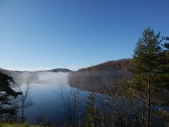 最初の目的地は龍泉洞。
向かう途中にある岩洞湖。
ワカサギ釣りの聖地とも言われています。
朝霧が立ちこめとても神秘的でした。