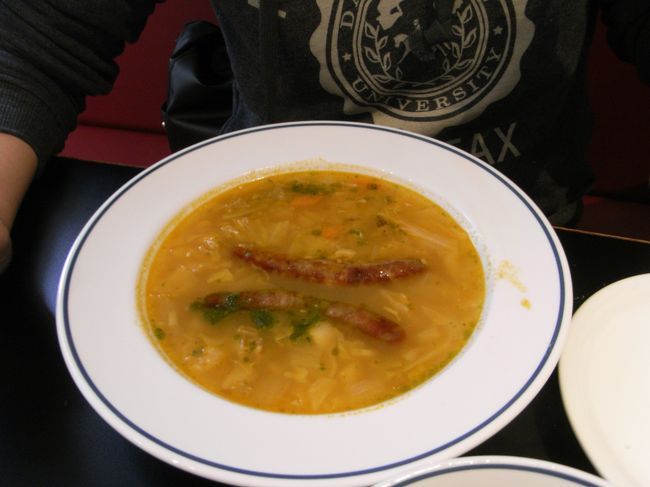 自家製ソーセージと地野菜のミネストローネ (ランチセットで当時\1,360)<br />