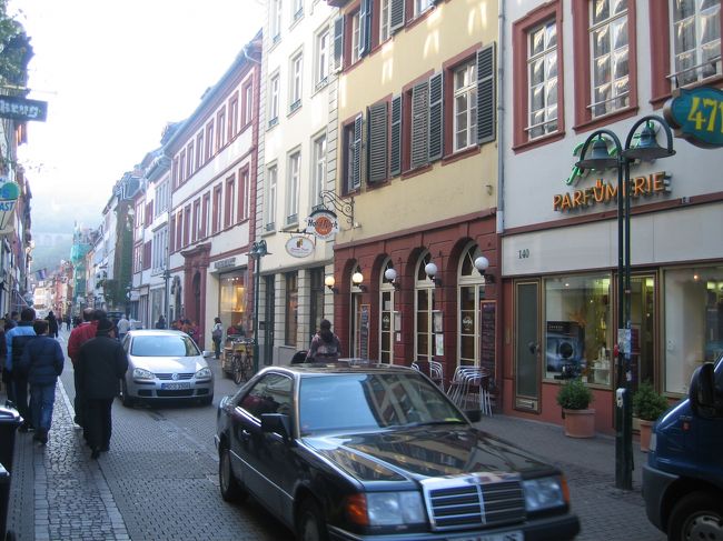 ハウプト通りです<br />ハイデルブルクの中心の通りです<br />この通りの両側に見所が並んでいます