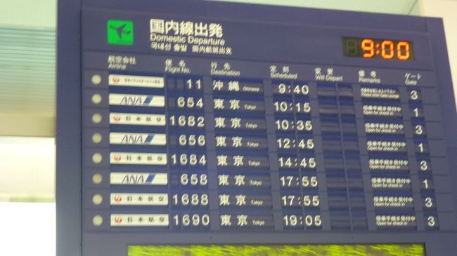 出発便の案内板です。