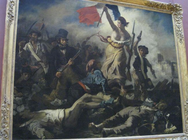 こちらも有名ですね。<br />ドラクロワの「民衆を導く自由の女神」。<br />ここでいったん絵画コーナーを出ます。