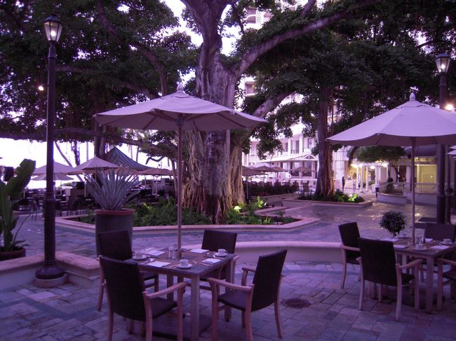 今日は早起き！<br />狙うはザ・ベランダの海側の席！<br /><br />が、6:15時点ですでに数組。。。<br />みなさまおはやい。。。orz<br />で、通されたのは海から遠いバニヤンツリー側。海と入口の中間くらいのとこ。言えば少しでも海側につれてってくれたっぽいけどもちろん言えるわけない(笑)それにホントの海側って１席しかないしね！でもやっぱり残念（＞＜。。。