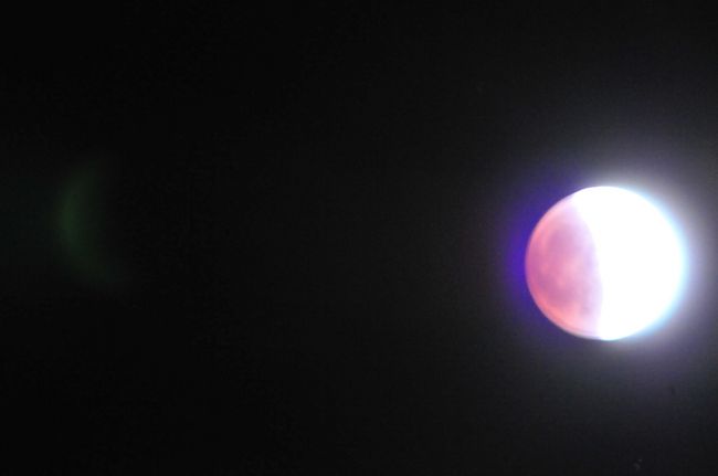 太陽の光で思わぬ月が現れました。