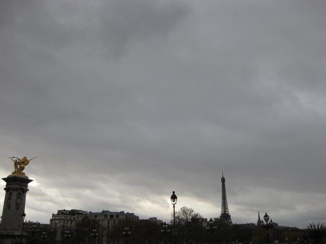 エッフェル塔と。<br />反対側にも行きたかったのですが、雨が降っていたのでそのままプティパレへ向かってしまいました。<br />惜しいことをした…。