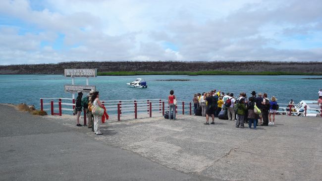空港で人に電話を借りて、ホテルに電話してもらいました。<br /><br />送迎はできない。<br />でもボートで対岸に渡ったところまできてくれたら、車を行かせる<br />のことでしたので、そうすることに。<br /><br /><br />あとでわかってきた(他の人は全員当然知っていた)のですが、空港は離れ小島にただぽつんとあるだけで、そこからホテルのある街サンタクルズまでは、相当遠くて渡し舟に乗ったり、タクシーやバスに乗って1時間足らず走らないといけないでした。<br /><br />相変わらず、詰めの悪い僕です。