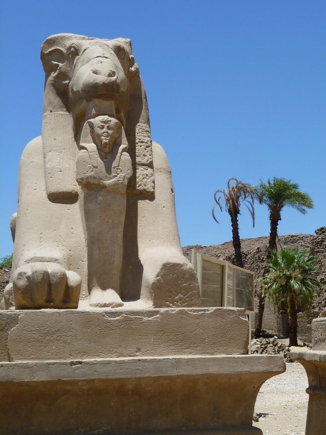 参道に並ぶ牡牛の顔のスフィンクス