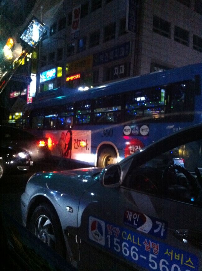 一休みして夕飯を食べに出かけました。<br />途中でみかけたすごい電飾飾りのバス。