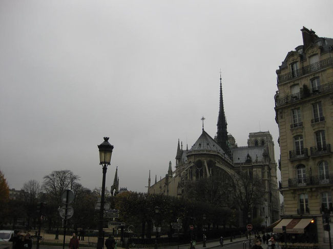 振り返るとノートルダム大聖堂。<br />近いです。