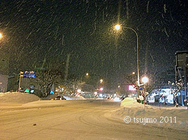 青森市内は雪です。