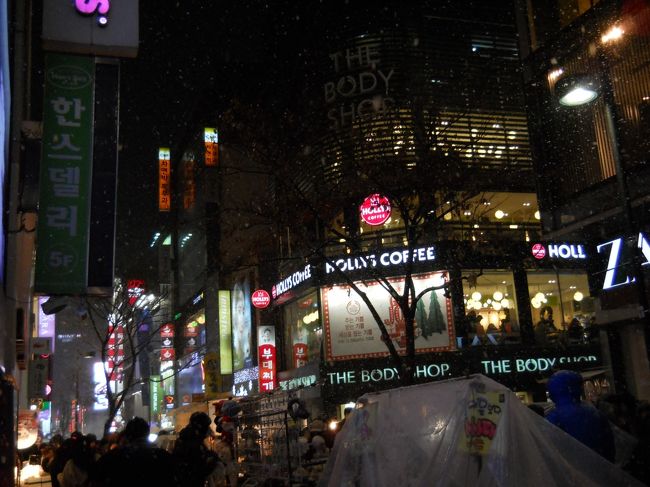 ありゃりゃ、雪が降ってきた。