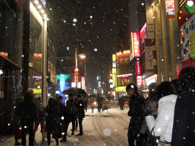 あっという間に路面も真っ白。<br /><br />振り方が激しくなってきた、寒いより「痛い」！<br /><br />ブーツ+足の冷えない不思議な靴下のはずが、足も冷たいよ〜<br /><br />