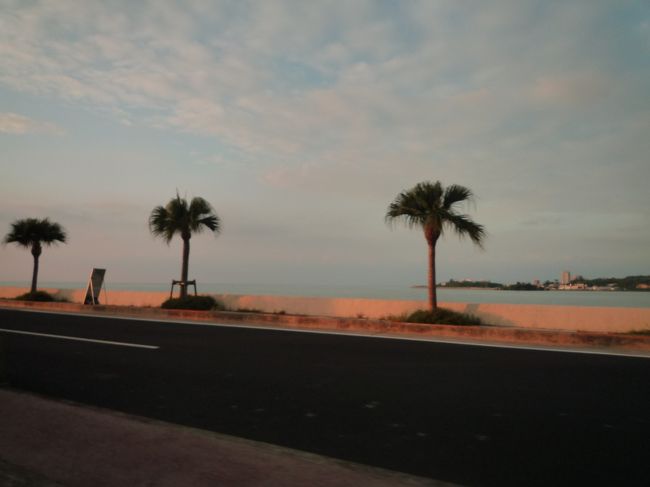 海でたくさーん遊んで、今晩の宿泊先である那覇へ、国道58号線を走って向かいました。<br /><br />この日も夕焼けがきれいだった〜。<br /><br />