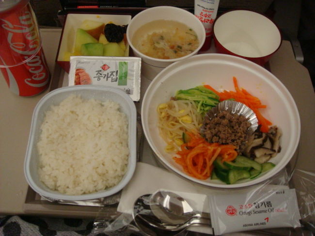 チキンかビビンバがあったらしいけど、席が後ろの方だったので・・・<br />ビビンバしか残ってなかったみたい。。。<br />