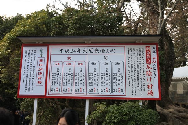春日大社<br /><br />◎ 厄除け祈祷　男４２・女３３の厄払い<br /><br /><br />厄除け、皆さん大丈夫ですか？<br />