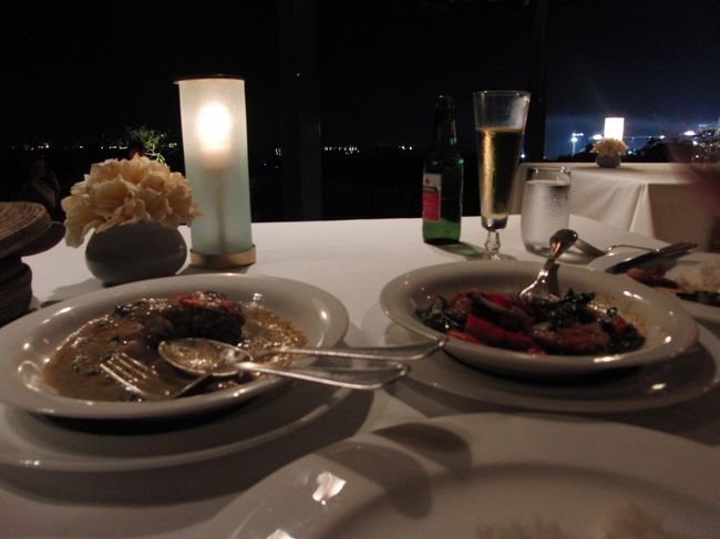 <br />　その後、アマヌサホテル（ヌサドゥア地区）にて、<br />　　<br />　タイ料理のコース。<br /><br /><br />　写真がほとんどありませんが、<br /><br />　非常に夜景のキレイな場所。<br /><br />　<br />　年末のため、<br />　<br />　あちこちで花火が上がっているのが<br />　<br />　見えます。