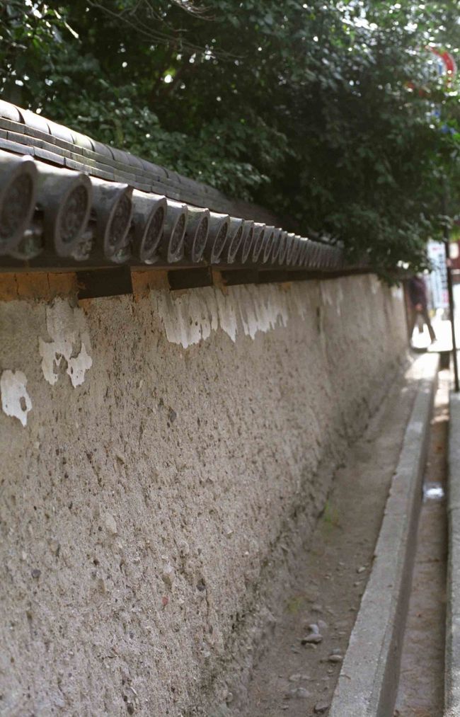 さてさて、そろそろ１２時。自由行動の時間も終わりです。<br />待ち合わせ場所の薬師寺に向かってGO！<br /><br />唐招提寺から薬師寺へ向かう道は、風情があってとても素敵です。<br />こういう築地塀が、The 奈良って感じ。