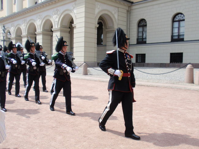 ラッキーです！ガイドブックには土曜日にはないと書いてあったのであきらめていた衛兵の交代が始まりました！
