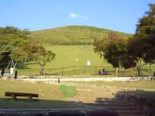 正倉院も見たかったのですが時間の関係で断念。<br />三月堂から徒歩15分位の所にある春日大社に向かいました。<br /><br />写真は途中にある若草山。<br />青空に緑が映えてすごく綺麗。のんびりとした時間が流れている感じで歩くのはあまり苦になりませんでした。