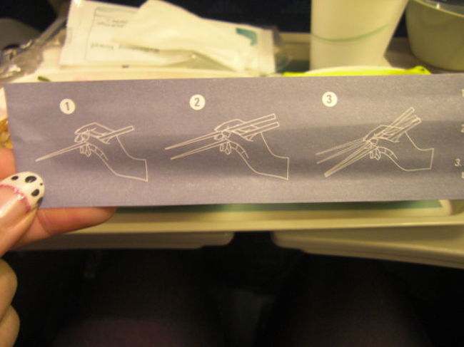 お箸が入っていた袋の裏を見てみたら<br />お箸の使い方が載ってました！<br /><br />そういう小さな気遣いがいいね〜