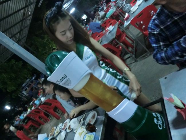 タワービールを頼みました・・・全て込みで一人２５０B